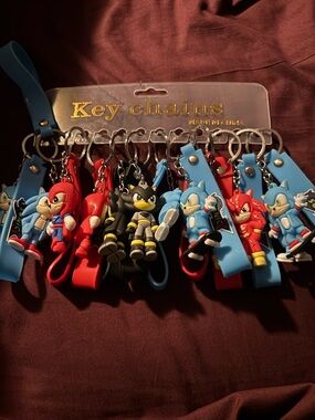 Silicone Character Keychain with Strap - Blue & Red Options